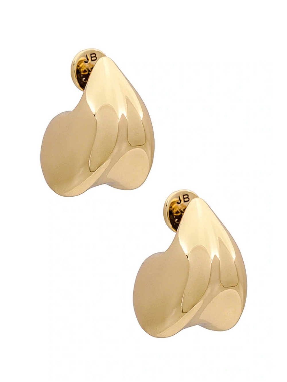 Gold-Tone Abstract Heart Stud Earrings